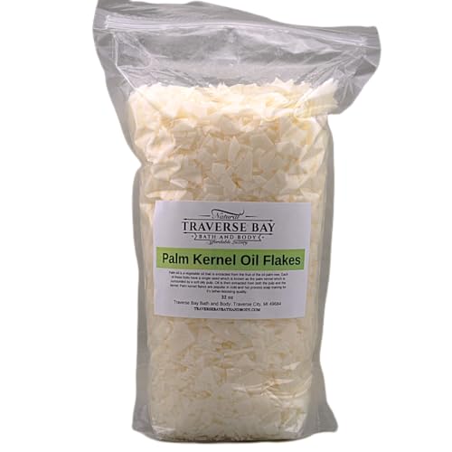 Palm Kernel Oil Flakes 32- oz. / 2LB Soap Making supplys in Stand-up Barrier Pouch All Natural.
