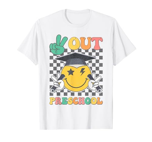 Groovy Peace Out Preschool Last Day of School Graduation T-Shirt