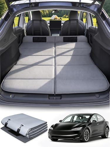 SXMMXS Car Camping Mattress for Model 3 No Inflation Needed Foldable Foam Trunk Bed SUV Air Mattress Alternative for Travel Sleeping Ideal for Camping Essentials and Road Trips Gifts for Guys