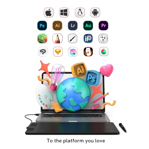 Image of VEIKK VK1060 Drawing Tablet, 10 inch x 6 inch /25.4 x15.2cm Graphics Pen Tablet | 8 Shortcut Keys, 8192 Levels Battery Free Pen with Tilt Function, Work for Digital Art Drawing, Animation, Design