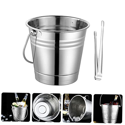 INOOMP 1 Conjunto De Armário De Bebidas De Balde De Gelo De Aço Inoxidável Para Refrigerador De Líqu