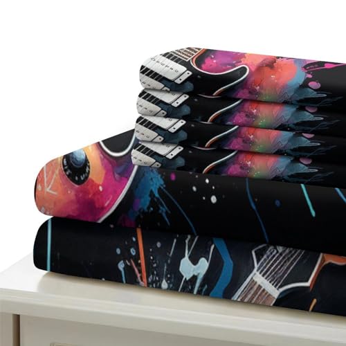 Housse de couette guitare 3D idée cadeau ado anniversaire