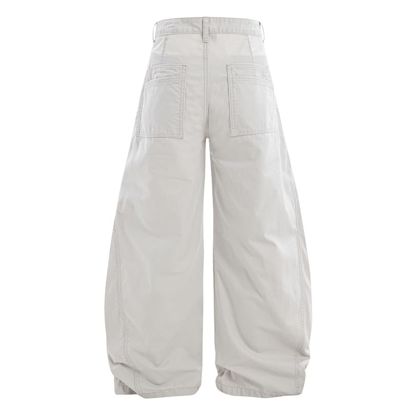 Men's Pants Loose Straight Leg Summer American Retro Relaxed Wide Leg Cargo Trouser for Men3