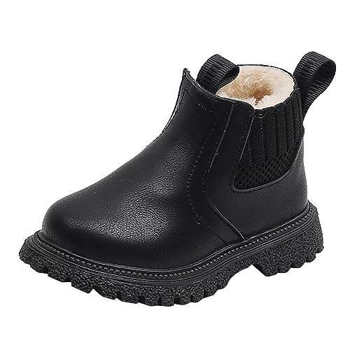 Kid's Girl Winter Snow Booties Faux Leather Ankle Boots Waterproof Outdoor Short Boots Keep Warm Fashion Shoes