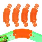 4stk Bahn Track Builder für Hot Wheels, 45-Grad Kurvenschienenverbinder Spielzeugauto-Bahnbausatz Kompatibel mit Hot Wheels (Orange)