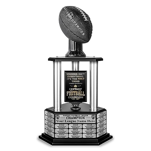 TrophySmack Fantasy Football Trophy - 19-Year Perpetual – 26” Customizable