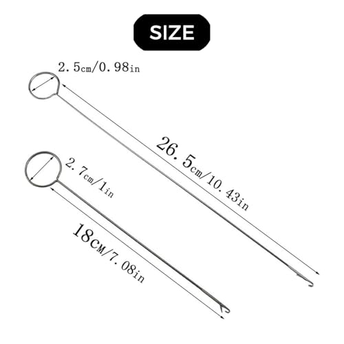 Image of 17Pcs Sewing Loop Turner Hook with Latch,Handmade Sewing Tools DIY Knitting Accessories,for Silicone Beads Fabric Tube Straps Belts Strips,2 Size- Long & Short Stainless Steel Loop Turner