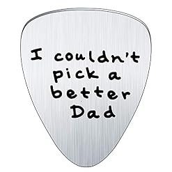 Bespmosp Médiator de guitare en acier inoxydable avec inscription en anglais « I couldn’t Pick a Better Dad » Cadeau de fête des pères - Les Beatles, Paul McCartney, John Lennon, RIngo Starr, George Harrison