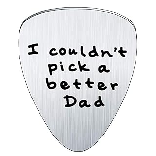 Bespmosp Médiator de guitare en acier inoxydable avec inscription en anglais « I couldn’t Pick a Better Dad » Cadeau de fête des pères - Les Beatles, Paul McCartney, John Lennon, RIngo Starr, George Harrison