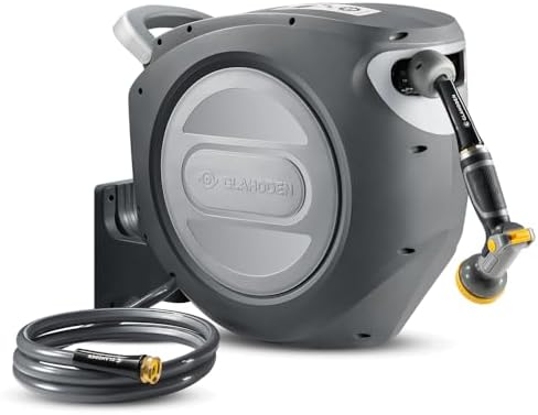Top Picks for the Most Innovative Wall Mount Retractable Garden Hose Reel 2 GLAHODEN Retractable Garden Hose Reel 5/8 in x 100 ft Upgraded UV Resistant Heavy Duty Automatic Hose Reel Wall Mount 3/4 in Brass Fitting 9 Pattern Nozzle Any Length Lock Slow Retraction