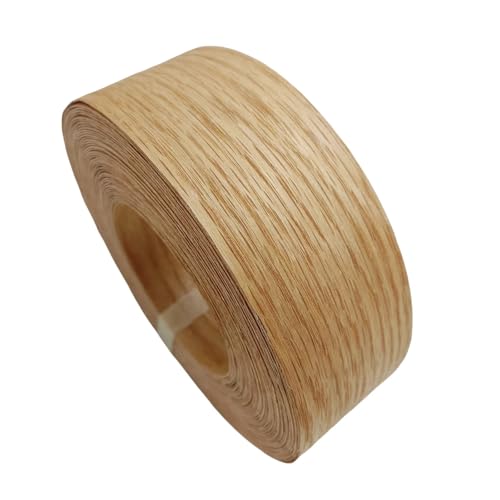 Red Oak Wood Veneer Edge Banding Roll 2 inch ×50ft, Preglued Iron-On with Hot Melt Adhesive Edgebanding Strip, Flexible Wood Tape for Furniture Plywood Repair