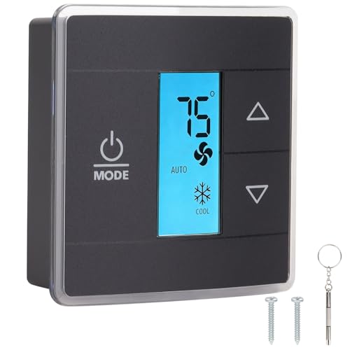 RV Thermostat Replacement - Compatible with Dometic 3316250.712 12V Camper Thermostat Heat/Cool 3-Wire RV Furnace with Fan Mode
