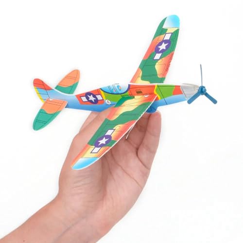 Zugar Land Flying Glider Plane - 6 Pack (8\") Small Model Aircrafts in Assorted Designs. Each Comes in Colorful Envelope. Great Party Favor, Carnival Prizes (6 Pack) - Thumbnail 5