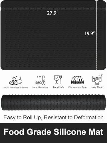 Stove Top Covers for Electric Stove, Food Grade Heavy Duty Silicone Glass Stove Top Cover Protector, Induction Cooktop Protector, Heat Resistant Range Ceramic Stove Top Covers Mat, Oven Cover