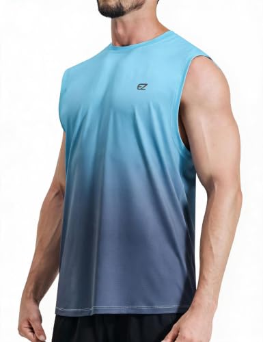 Image of EZRUN Men's Workout Sleeveless Shirts Quick Dry Muscle Swim Shirt Gym Fitness Running Beach Tank Tops