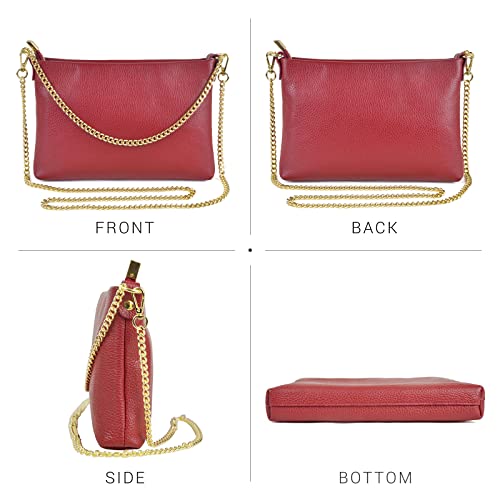 Dasein Genuine Leather Chain Strap Bag