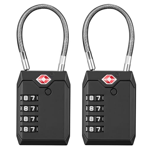 Puroma TSA Luggage Locks 2-Pack, 4-Digit Combo, Zinc Alloy