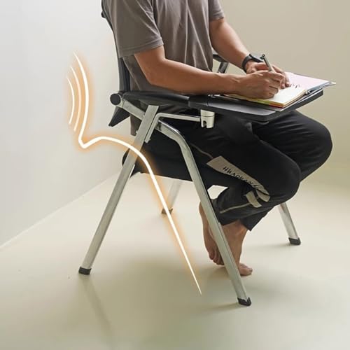 Chaise de bureau de conférence pliable ergonomique avec tablette écritoire - 2