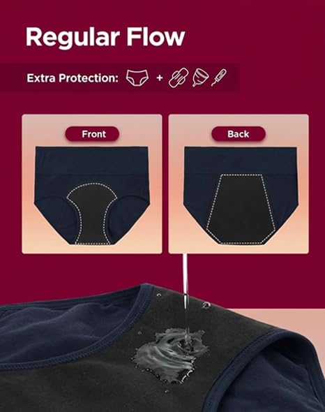 Image of Period Panty For Women | Heavy Flow Period Panty For Girl | LeakProof Period Panties High Absorbency Menstrual Underwear, Soft & Comfortable 2 Years Reusable Quick-Dry & Washable ( Pack Of 1 )