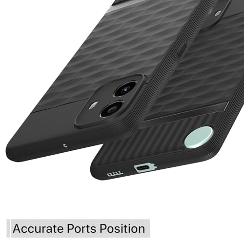 Image of Pikkme Back Cover for CMF by Nothing Phone 1 5G Camera Protection 3D Hexa Cube Design Silicone Protective Bumper Case (Black)