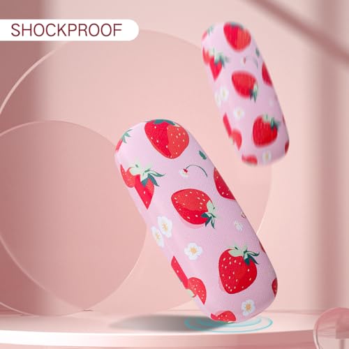 Image of PERFECTSIGHT Hard Shell Eyeglasses Case, PU Leather Protective Glasses Case, Cute Eyeglass Case for Women Men Girls