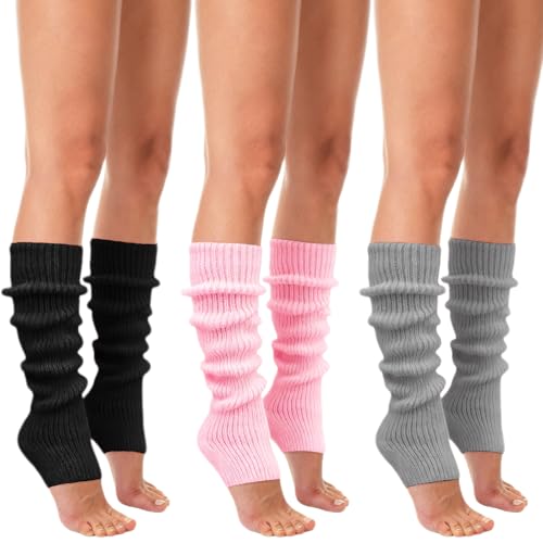 FUIPVGI 3 Paires Jambières Pour Femmes, Guêtres de Jambe Leg Warmer Années 90, Longues Chaussettes Knit Boot Cover Chaussettes Chaudes d'hiver pour Femme et Fille...