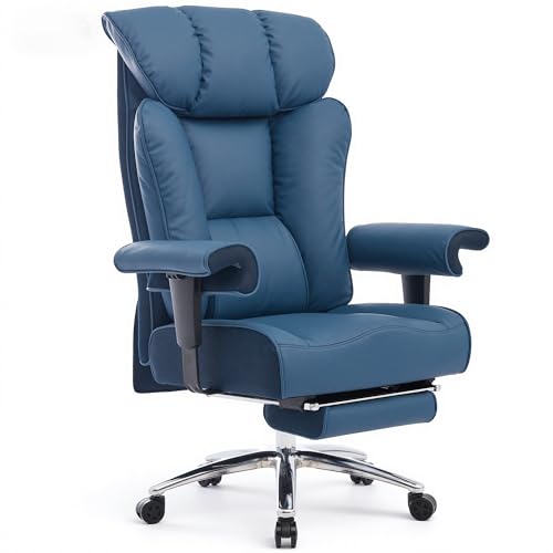 Efomao Sedia Da Ufficio Ergonomica, Poltrona Direzionale In Ecopelle Pu Con Poggiapiedi Estraibile, Sedia Da Scrivania Reclinabile Con Imbottitura Spe