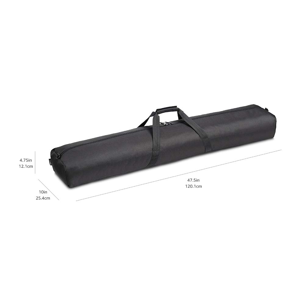 Amazon Basics - Bolso para transportar soportes de altavoz, micrófono e iluminación, resistente al agua y al desgaste, 127 cm, 45,7 x 7,6 x 5 cm, Negro, Sólido