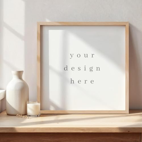 puthiac 16x16 Picture Frames for Wall - Minimalist 16x16 Oak Wood Frames, 16"x16" Picture Frame Wood, Natural Solid Wooden Picture Frames for Wall Art Photo and Prints(3 Pack, Beige)
