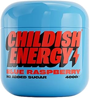 Childish Energy Drink Powder - Blue Raspberry Flavour - Zero Sugar, 150mg Caffeine, Healthier Energy Drink Pre Workout Powder - 40 Servings per Tub