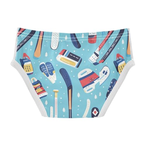 Wusikd Hockey Boys' Underwear Cotton Blue Boys Briefs Soft Toddler Underwear 2T2