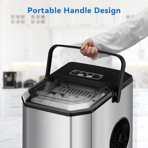 Fabricadora de hielo portátil acero inoxidable 44 lb/día miniatura 4