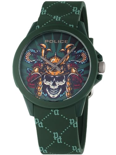 Police Reloj Analógico para Hombres de Cuarzo con Correa en Silicona PEWUM2237771