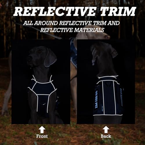 Image of Tactical Dog Harness for Large, No Pull Adjustable Reflective MOLLE Service Dog Harness with Do Not Pet Patches, Military K9 German Shepherd Dog Vest for Training Walking Hunting Black