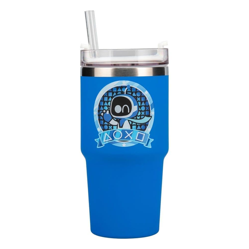 Paladone Astro Bot Gamer Cup 600ml (20oz) Insulated Travel Cup with Multi-Way Lid & Soft-Touch Finish, Keeps Drinks Hot or Cold, Reusable Water Bottle for Gamers & Travel