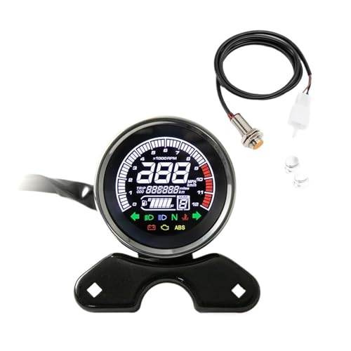 Compteur de vitesse digital moto 12V rétroéclairé avec double odomètre