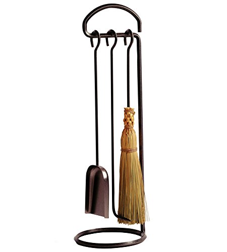 Enclume 3 Piece Fireplace Tool Set with Stand, Hammered...