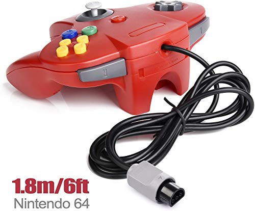 Image of miadore 2 Pack Classic Controllers (Blue /Red) Bundle with 2 Pack 6FT Controller Extension Cable for N64 Console Video Games