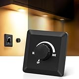 GZV 12V Dimmer Switch, 200W PWM Dimmer Switch - Adjustable Brightness for LED, Halogen, Incandescent & Strip Lights - Compatible with RV, Auto, Truck, Marine, Black