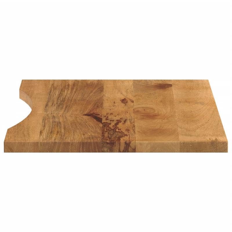 Eleganz Tablero de mesa de madera maciza de mango de 90 x 50 cm, con hueco, robusto tablero de madera de mango natural para oficina en casa y oficina