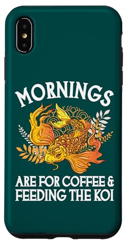 朝はコーヒーと鯉の餌やりに スマホケース iPhone XS Max 用
