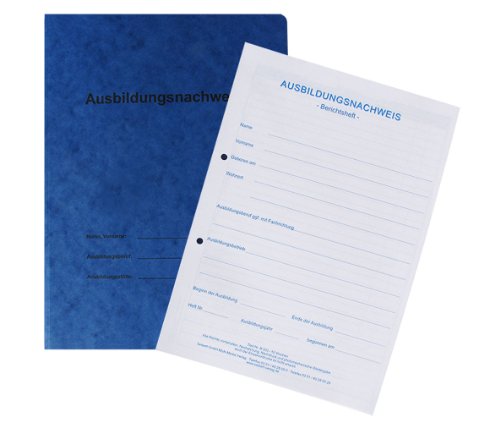 Berichtsheft / Ausbildungsnachweis als Block - für 1 Jahr: tägliche Eintragungen (Mo. - So.), pro Woche 1 Seite für zusätzliche Berichte / ... mit ... mit Doppelheftung zum Sammeln der Berichte