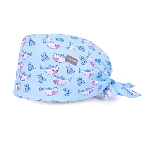 Image of Kousenpu Scrub Caps for Women, Adjustable Women's Surgical Cap with Buttons, Breathable Cute Design for Nurses and Doctors