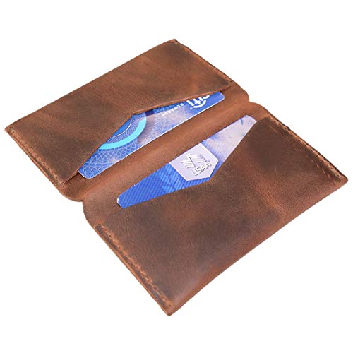 Hide & Drink, Leather Multiple Card Organizer, Holds Up to 12 Cards / Pouch / Wallet / Case / Stylish / Accessories, Handmade :: Bourbon Brown