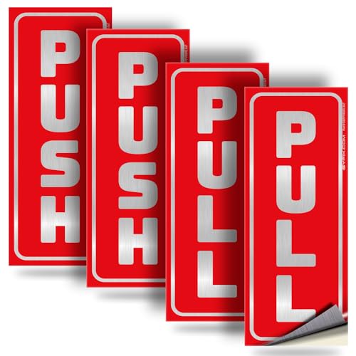 iSYFIX Push Pull Stickers Sign - 2 Pack 2.8x7 inch