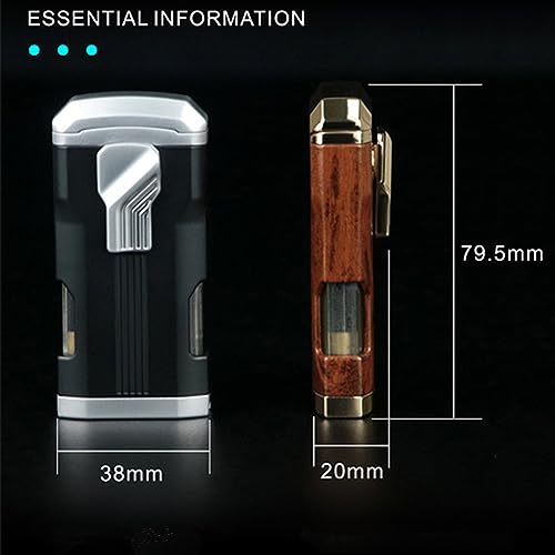 Encendedor antorcha recargable a butano triple llama miniatura 5