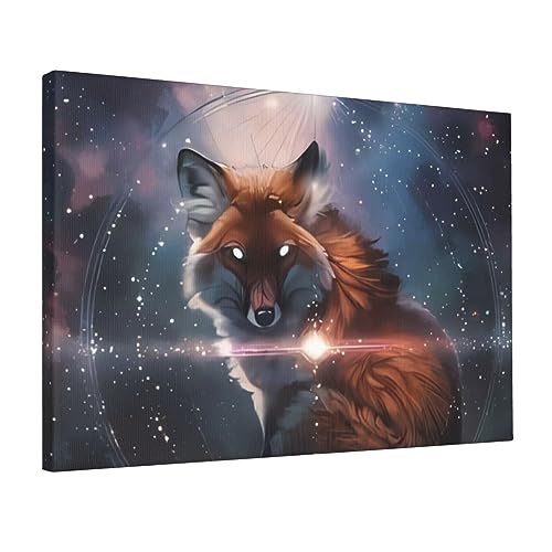 Poster renard galaxie solution déco murale moderne et facile pour salon et bureau