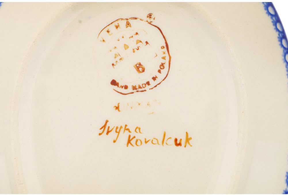 Polmedia Polish Pottery Oval Platter 10-inch UNIKAT - Bloom Bells Pattern Handmade in Boleslawiec Poland + Certificate of Authenticity