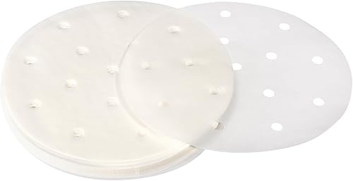 uxcell 200 piezas de papel pergamino para freidora de aire, forro redondo de 6 pulgadas, papel de hornear antiadherente para freidoras de aire,