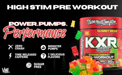 Image of KXR Pre-Workout Energy Powder | Intense Energy Pre-Workout Drink for Men and Women| Creatine Free | Improves Performance - Enhanced Focus & Increased Endurance | 30 Servings (Patriot Pop)